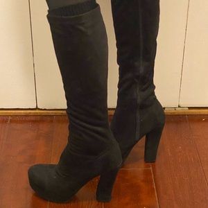 Suede knee high boots